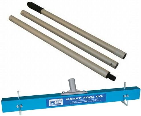 Kraft Tool CC975 24-Inch Gauge Rake & Leveler with 3-Piece Aluminum Handle for Concrete & Masonry