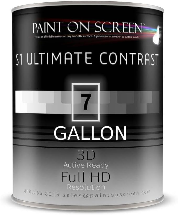 S1 Ultimate Contrast Projector Screen Paint: Single-Coat Paint for Perfect 1080p & 4K UHD Home Theater Clarity