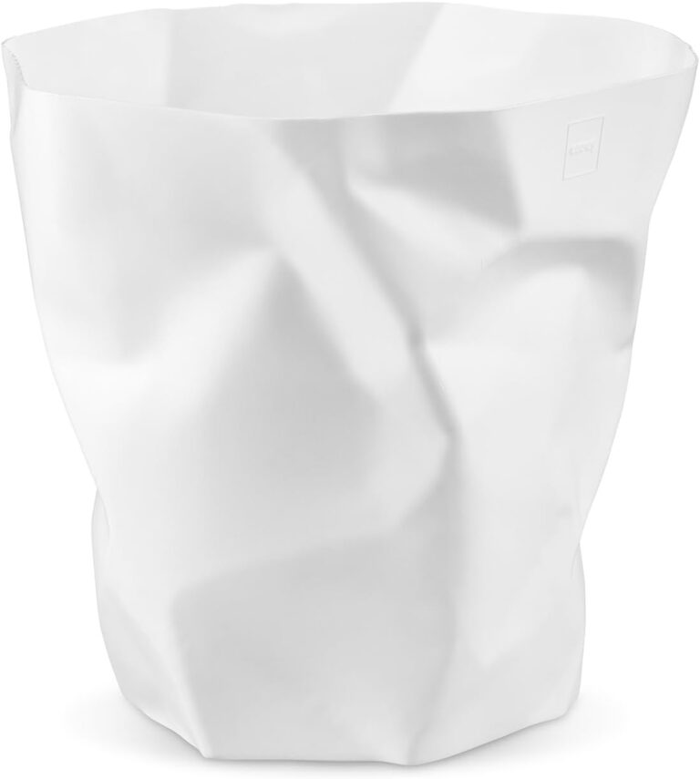Essey Waste Bin, White, 25 x 25 x 25 cm | Modern Square Design for Home & Office