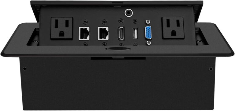Table Pop-Up Power & Data Center: Outlet, USB, HDMI & Network for Conference Desks | All-in-One Connectivity Hub