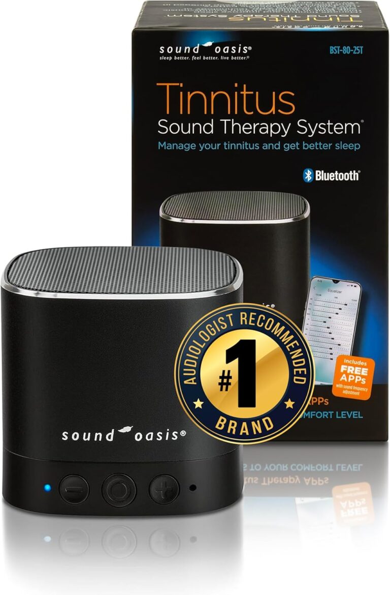 Sound Oasis Bluetooth Tinnitus Sound Therapy System: 25 Soothing Sounds for Tinnitus Relief & Better Sleep