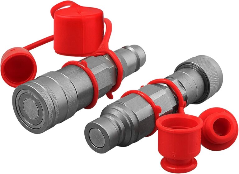 Flat Face ISO 16028 to Ag ISO 5675 Pioneer Hydraulic Quick Connect Coupler Adapter Set with Dust Caps