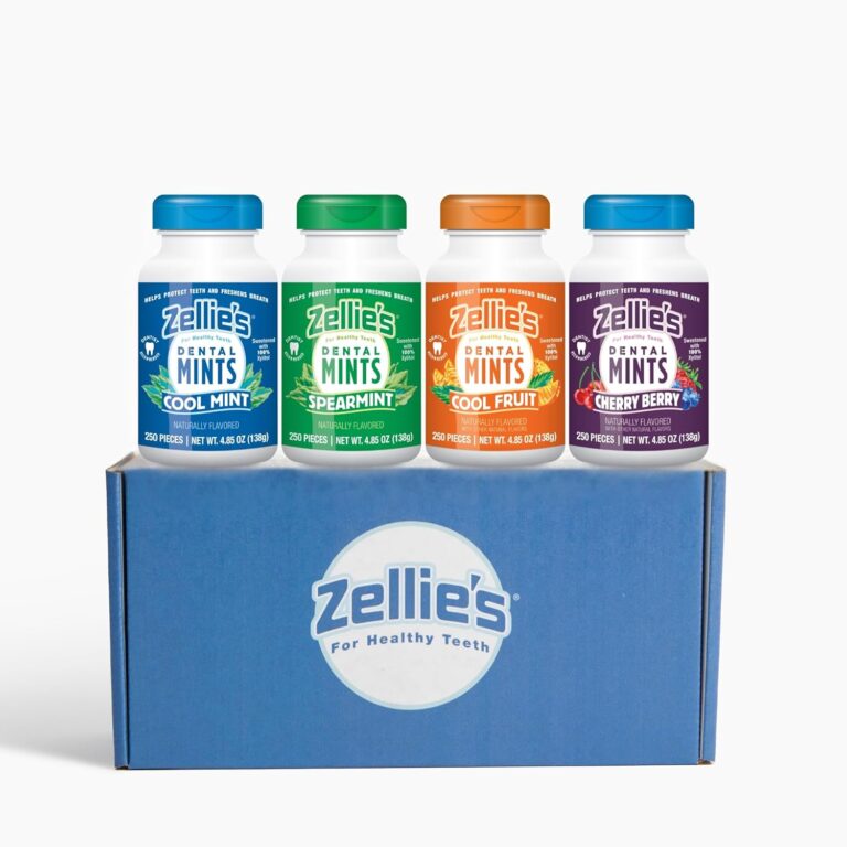 Zellie’s 100% Xylitol Mint Gift Set | Cool Mint, Fruit, Spearmint & Cherry Berry | Gluten Free, Vegan, Kosher (4 Pack)
