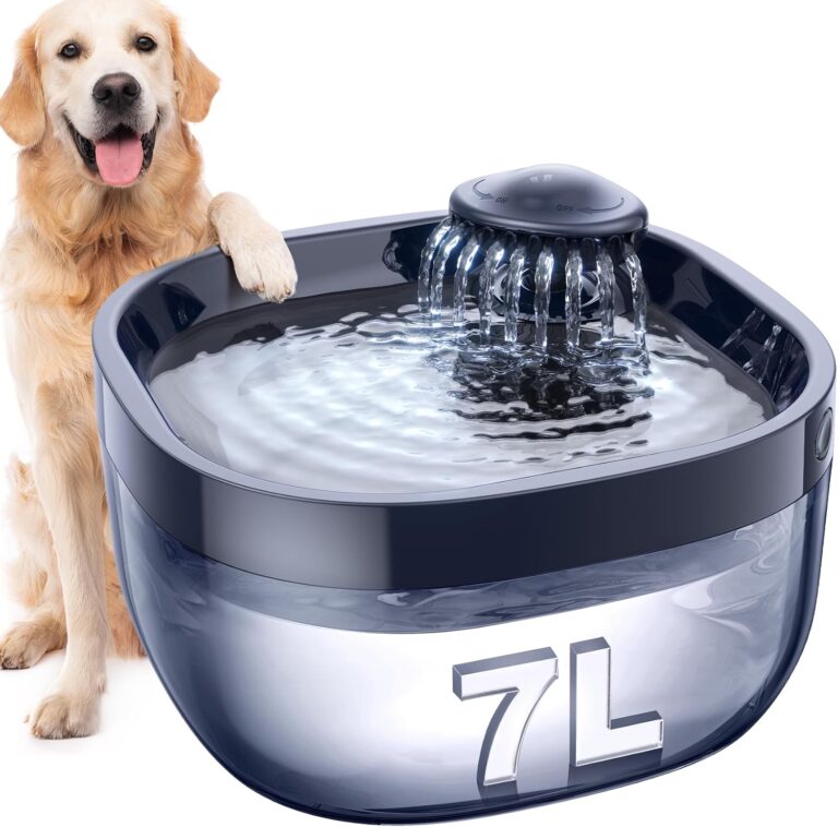 FEELNEEDY 7L Dog Water Fountain: Ultra-Quiet Large Pet Water Bowl Dispenser for Multiple Dogs & Cats