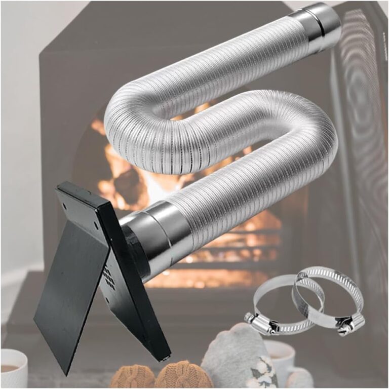 2 in Pellet Stove Vent Pipe Kit with Fresh Air Intake | 60″ Aluminum Pipe, Wall Plate & Clamps | Rain Proof