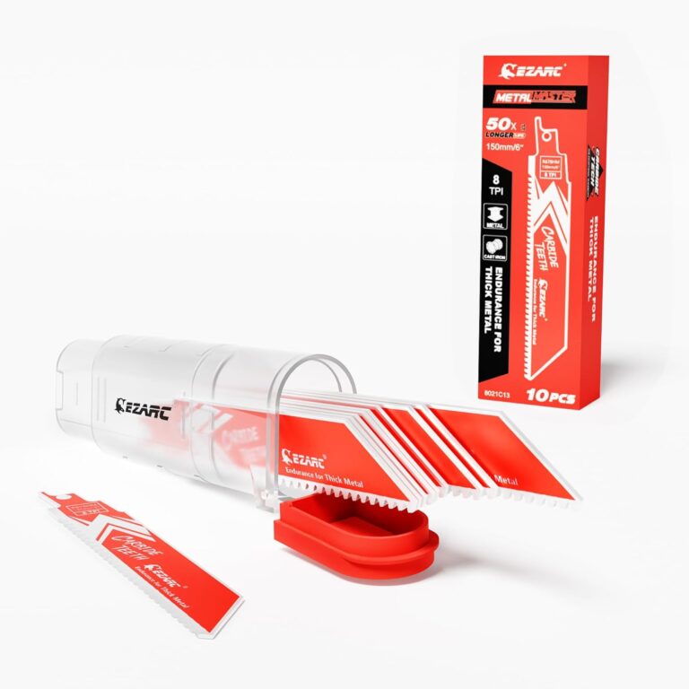 EZARC Carbide Reciprocating Saw Blades 10-Pack: 6-Inch 8TPI for Thick Metal, Cast Iron & Alloy Steel