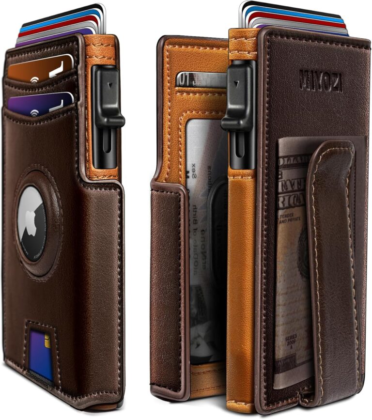 Smart Pop-Up Wallet for Men: Metal RFID Blocking Credit Card Holder with Money Clip & Magnetic Closure