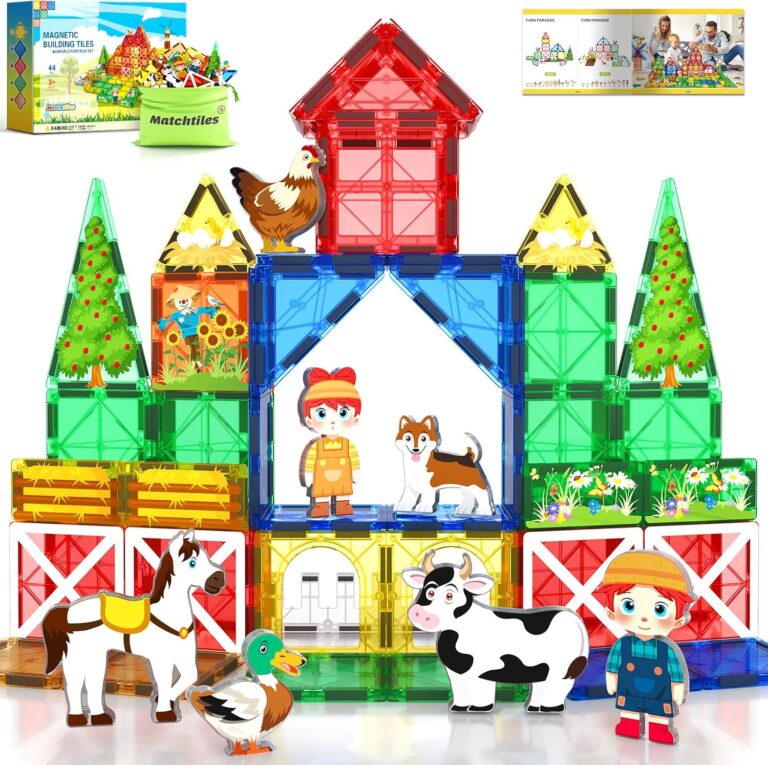Magnetic Tiles Toys with Farm Animals for Toddlers 3+ | Building Blocks for Kids Ages 3-5, 5-7 | Classroom Must Haves