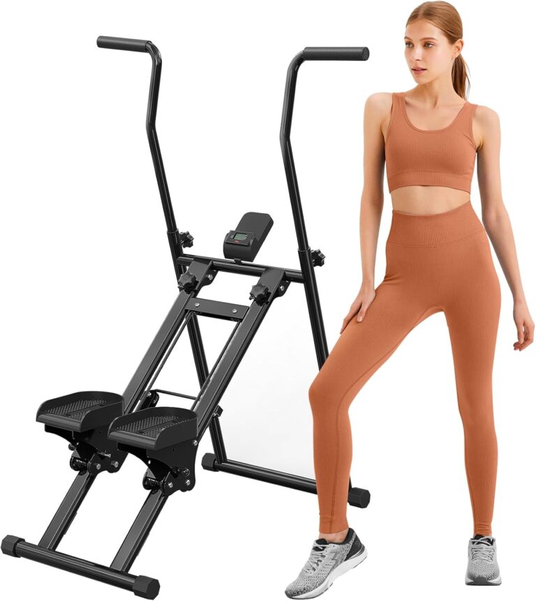Stair Stepper for Home: Foldable Vertical Climber Machine with Large Pedals for Full-Body Workout, 300LBS Capacity