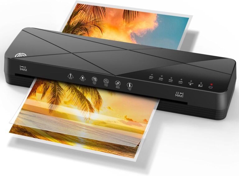 Crenova 13″ Laminator Machine: 60s Quick Warm Up, Hot & Cold Lamination for Home, Office, School (Black)