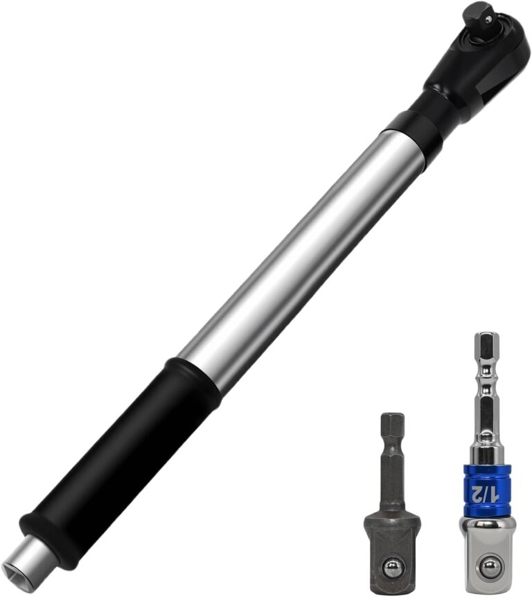1/2″ Offset Extension Wrench Impact | 3-in-1 Manual/Electric/Pneumatic Ratchet for Narrow Spaces with Adapters
